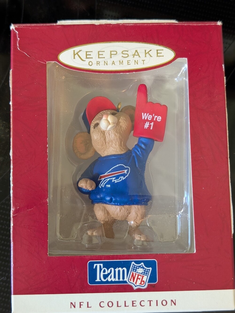 Buffalo Bills 1996 Hallmark Team NFL Mouse Fan - Blue and Red